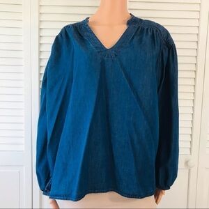 A.N.A. Blue V-Neck Shirt Size 1X